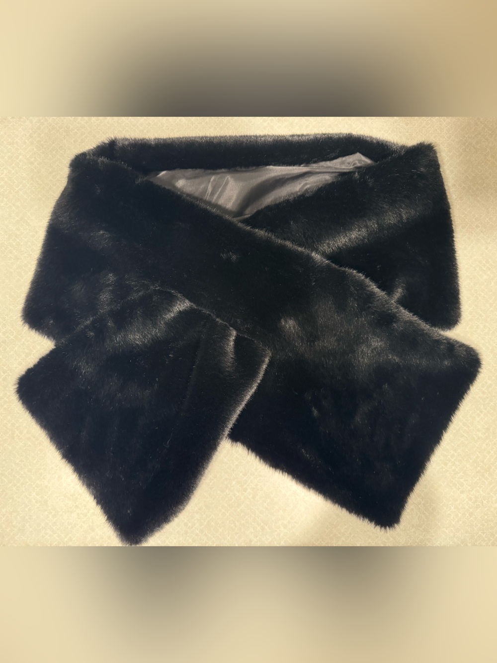 Black Faux Fur Scarf Wrap - Women's Dress Accessory